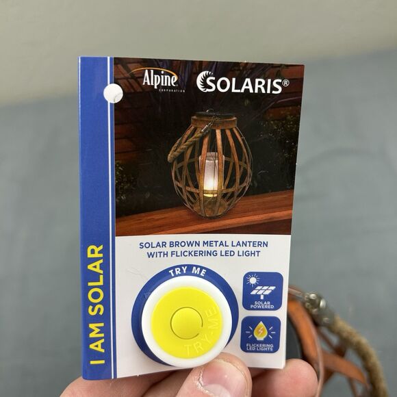 Alpine Solar Lantern Metal Brown Alpine Corporation Hangable‎ Decor Lights LED - Picture 5 of 7